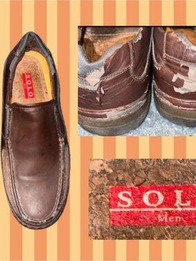 solo Men's Dark Brown Leather Slip-On Loafers